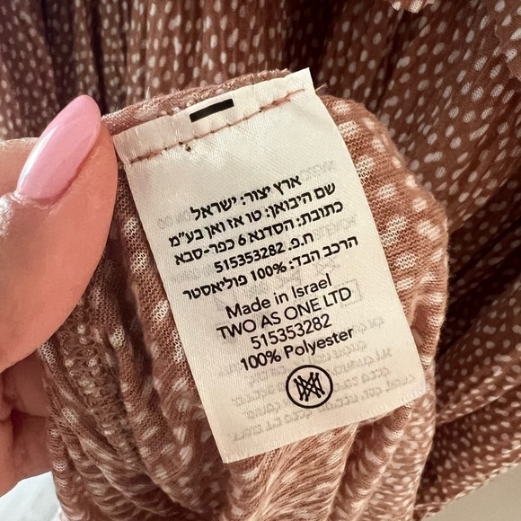 SABINA MUSAYEV Maxi Polka Dot Mocha Carmel Dress Sz S - Picture 9 of 9